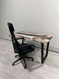 Стол компьютерный с вырезом дизайнерский лофт THETABLE 120х80 3.19/2.1