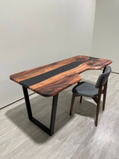 Стол компьютерный с вырезом дизайнерский лофт THETABLE 140х80 3.8/2.1