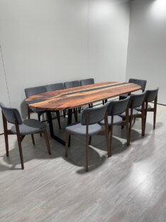 Стол кухонный обеденный овальный дизайнерский лофт THETABLE RU 250х100 5.8/2.1