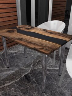 Стол кухонный обеденный прямоугольный дизайнерский лофт THETABLE RU 102х69 3.1/11.3