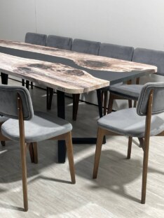 Стол кухонный обеденный прямоугольный дизайнерский лофт THETABLE RU 250х100 3.30/1.1