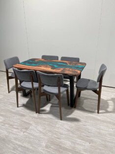 Стол кухонный обеденный прямоугольный дизайнерский лофт THETABLE RU 140х80 4.5/2.1