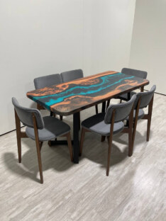 Стол кухонный обеденный прямоугольный дизайнерский лофт THETABLE RU 200х90 4.5/1.1