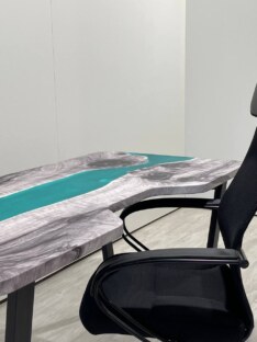 Стол компьютерный с вырезом дизайнерский лофт THETABLE RU 160х80 3.43/2.1