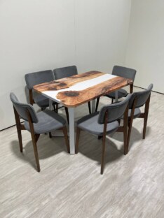 Стол кухонный обеденный прямоугольный дизайнерский лофт THETABLE RU 120х80 3.11/1.2