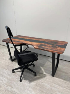Стол письменный с вырезом дизайнерский лофт THETABLE RU 140х80 3.1/2.1 Стол письменный с вырезом дизайнерский лофт THETABLE RU 140х80 3.1/2.1