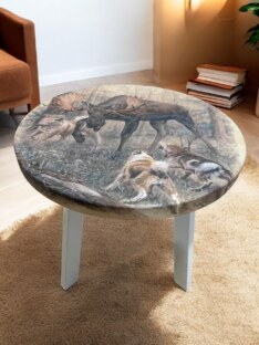 Стол журнальный круглый дизайнерский лофт THETABLE 70х48 13.1/5.2