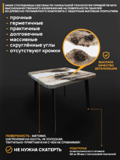 Стол кухонный обеденный квадратный дизайнерский лофт THETABLE RU 80х80 3.22/4.1 Стол кухонный обеденный квадратный дизайнерский лофт THETABLE RU 80х80 3.22/4.1