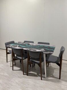 Стол кухонный обеденный прямоугольный дизайнерский лофт THETABLE RU 120х80 4.18/6.2