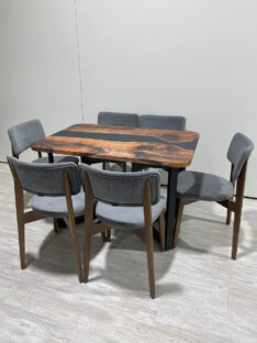 Стол кухонный обеденный прямоугольный дизайнерский лофт THETABLE RU 120х80 3.1/3.1