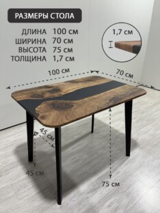 Стол кухонный обеденный 100х70 см прямоугольный THETABLE RU 3.0/20.1