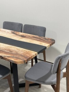 Стол кухонный обеденный прямоугольный дизайнерский лофт THETABLE RU 160х80 3.25/1.1