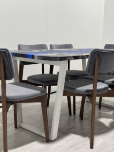 Стол кухонный обеденный прямоугольный дизайнерский лофт THETABLE RU 200х90 4.17/2.2