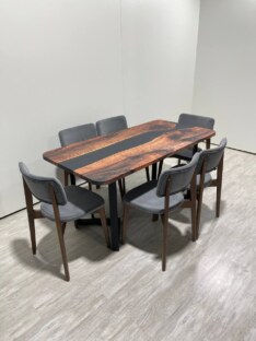 Стол кухонный обеденный прямоугольный дизайнерский лофт THETABLE RU 160х80 3.1/3.1