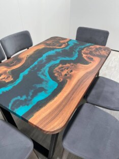 Стол кухонный обеденный прямоугольный дизайнерский лофт THETABLE RU 120х80 4.5/2.1