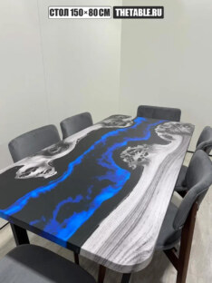 Стол кухонный обеденный прямоугольный дизайнерский лофт THETABLE RU 150х80 4.17/2.1