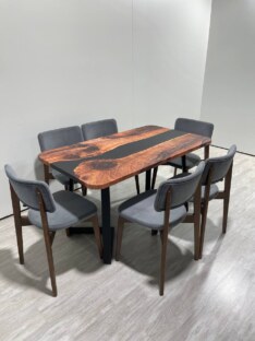 Стол кухонный обеденный прямоугольный дизайнерский лофт THETABLE RU 140х80 3.8/1.1