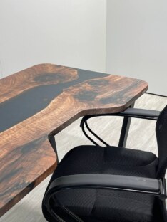 Стол компьютерный с вырезом дизайнерский лофт THETABLE 140х80 3.26/2.1