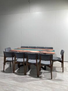 Стол кухонный обеденный прямоугольный дизайнерский лофт THETABLE 220х90 3.14/1.1