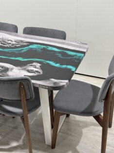 Стол кухонный обеденный прямоугольный дизайнерский лофт THETABLE RU 140х80 4.18/2.2