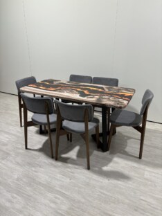 Стол кухонный обеденный прямоугольный дизайнерский лофт THETABLE RU 200х90 4.15/1.1