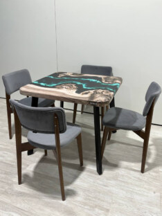Стол кухонный обеденный квадратный дизайнерский лофт THETABLE RU 80х80 4.13/4.1