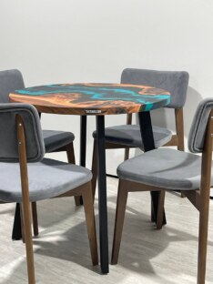 Стол кухонный обеденный круглый дизайнерский лофт THETABLE 80х32 4.5/4.1