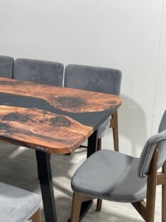 Стол кухонный обеденный прямоугольный дизайнерский лофт THETABLE RU 160х80 3.1/2.1