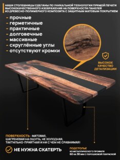 Стол кухонный обеденный прямоугольный дизайнерский лофт THETABLE RU 250х100 3.8/2.1 Стол кухонный обеденный прямоугольный дизайнерский лофт THETABLE RU 250х100 3.8/2.1