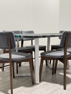 Стол кухонный обеденный прямоугольный дизайнерский лофт THETABLE RU 120х80 4.18/1.2