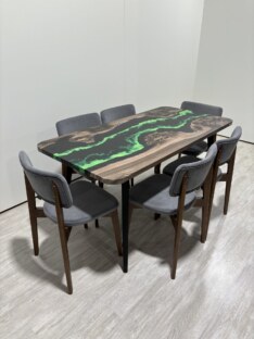 Стол кухонный обеденный прямоугольный дизайнерский лофт THETABLE RU 160х80 4.10/6.1