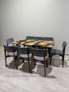 Стол кухонный обеденный прямоугольный дизайнерский лофт THETABLE RU 160х80 2.73/4.1