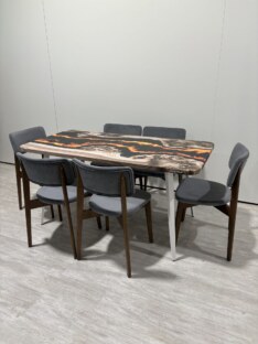 Стол кухонный обеденный прямоугольный дизайнерский лофт THETABLE RU 120х80 4.15/6.2