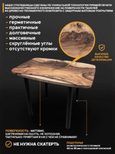 Стол кухонный обеденный евро дизайнерский лофт THETABLE RU 102х69 12.5/11.1