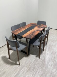 Стол кухонный обеденный прямоугольный дизайнерский лофт THETABLE RU 140х80 3.8/2.1