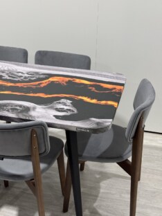 Стол кухонный обеденный прямоугольный дизайнерский лофт THETABLE RU 140х80 4.20/6.1
