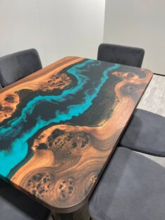 Стол кухонный обеденный прямоугольный дизайнерский лофт THETABLE 120х80 4.5/1.1