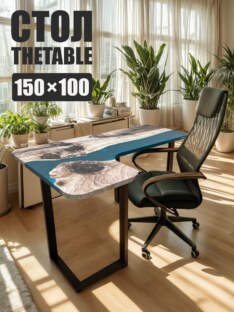 Стол письменный угловой дизайнерский лофт THETABLE 150х100 3.29/3.1