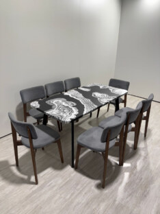 Стол кухонный обеденный прямоугольный дизайнерский лофт THETABLE RU 160х80 2.72/4.1