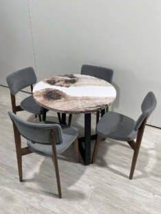 Стол кухонный обеденный круглый дизайнерский лофт THETABLE RU 90х32 3.34/1.1