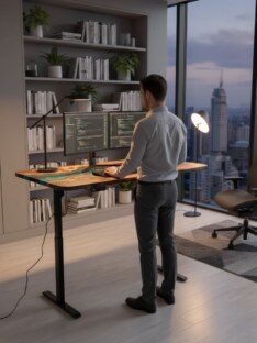 Стол компьютерный с подъемным механизмом дизайнерский лофт THETABLE RU 140х80 4.5/14.1