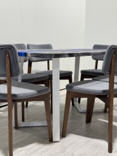 Стол кухонный обеденный прямоугольный дизайнерский лофт THETABLE RU 140х80 4.17/1.2