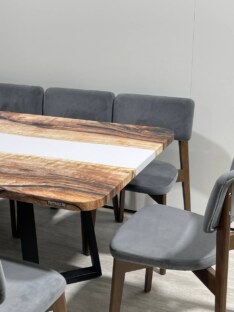 Стол кухонный обеденный прямоугольный дизайнерский лофт THETABLE RU 220х90 3.18/1.1