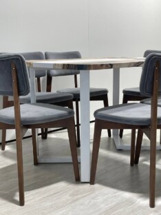 Стол кухонный обеденный прямоугольный дизайнерский лофт THETABLE RU 140х80 3.22/3.2