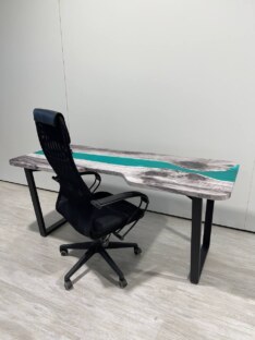 Стол компьютерный с вырезом дизайнерский лофт THETABLE RU 180х80 3.43/2.1