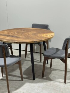 Стол кухонный обеденный круглый дизайнерский лофт THETABLE 120х32 9.2/6.1