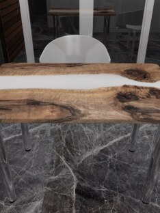 Стол кухонный обеденный прямоугольный дизайнерский лофт THETABLE RU 102х69 3.18/11.3