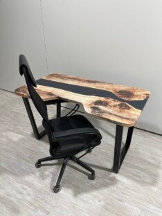 Стол компьютерный с вырезом дизайнерский лофт THETABLE RU 160х80 3.25/2.1