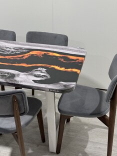 Стол кухонный обеденный прямоугольный дизайнерский лофт THETABLE RU 160х80 4.20/2.2