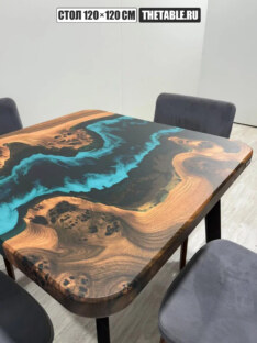 Стол кухонный обеденный квадратный дизайнерский лофт THETABLE RU 120х120 4.5/4.1 Стол кухонный обеденный квадратный дизайнерский лофт THETABLE RU 120х120 4.5/4.1